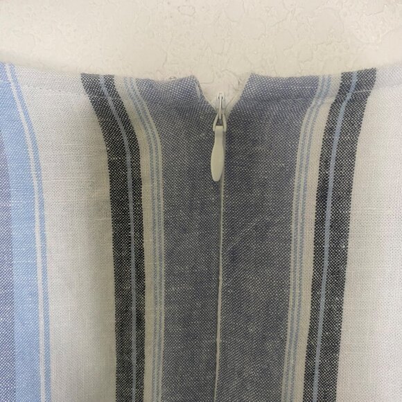 Lane Bryant Linen Blend‎ Crop Jumpsuit Womens Size 22 Blue Striped Wide Leg - Picture 5 of 15